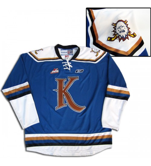 Custom WHL Kootenay Ice 2010 Pres Alternate Hockey Jersey Blue